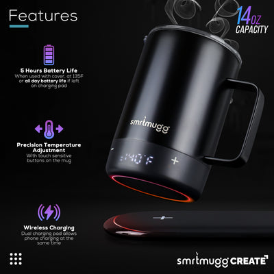 Wake up to a Smarter Coffee Experience with the SmrtMugg Heated Coffee Mug
