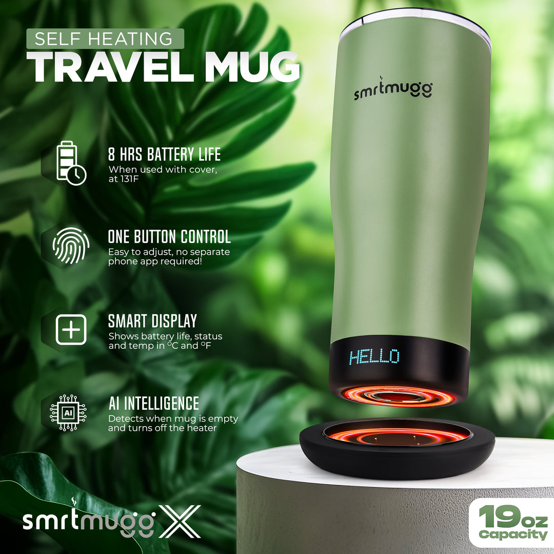 SmrtMugg X Sage Green | Smart Self-Heating Coffee Mug