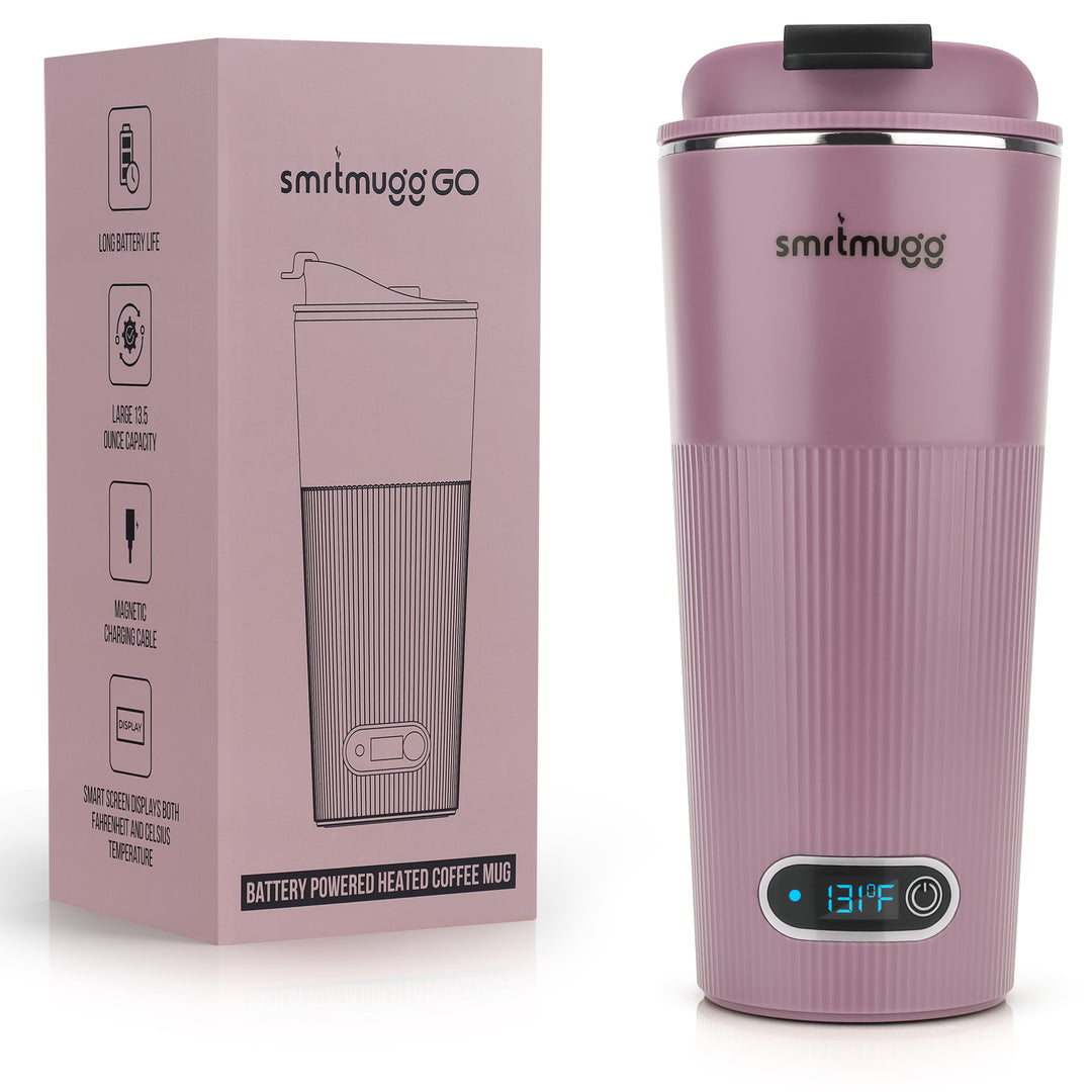 SmrtMugg Go V3 Lilac | Self-Heating Smart Coffee Mug