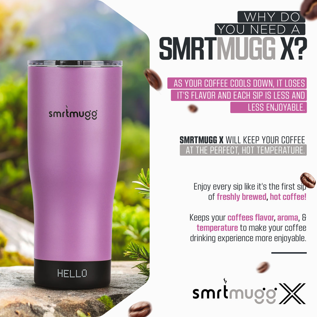 SmrtMugg X Lilac | Smart Heated Mug with LCD Display