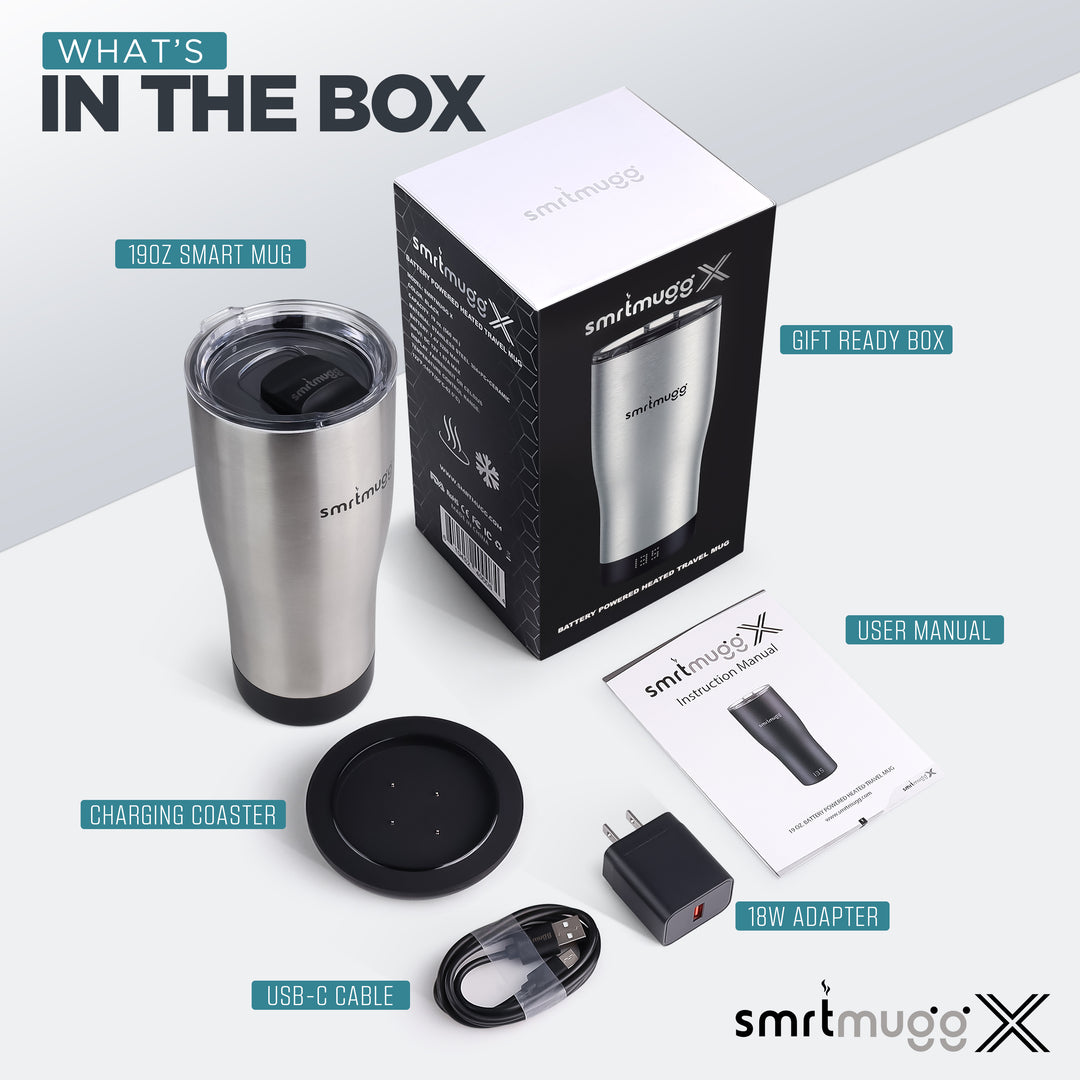 SmrtMugg X Stainless | Premium Self-Heating Coffee Mug