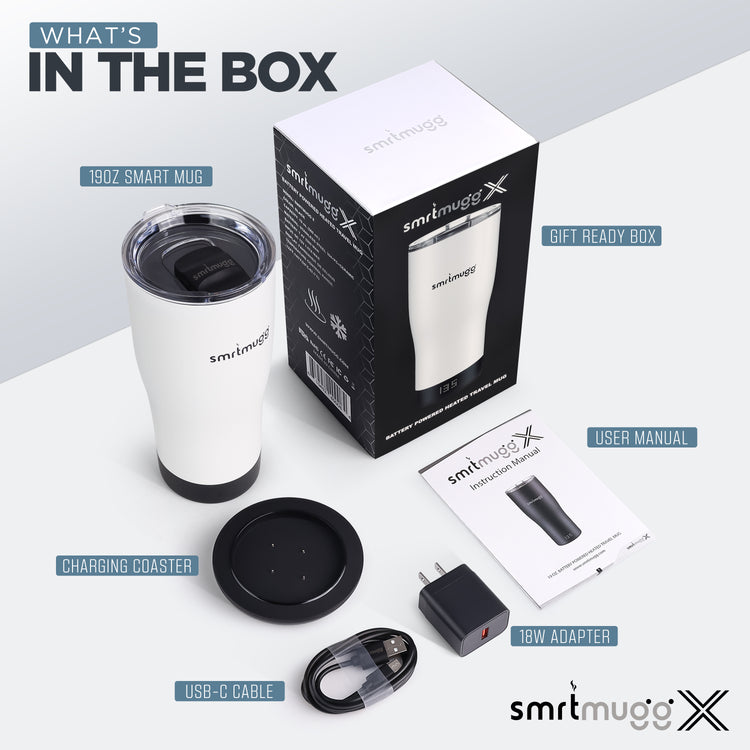 SmrtMugg X White | Smart Heated Mug for Coffee Lovers
