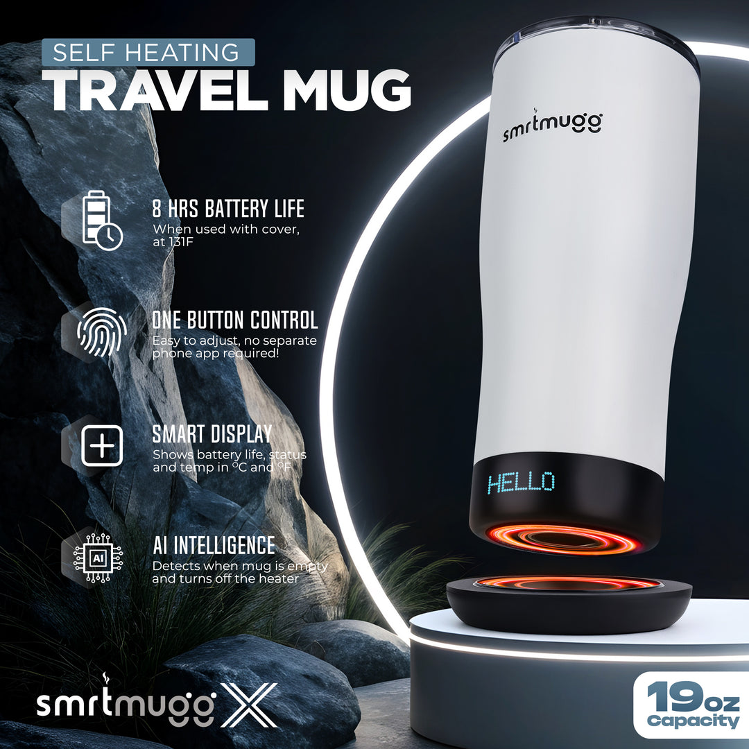 SmrtMugg X White | Smart Heated Mug for Coffee Lovers