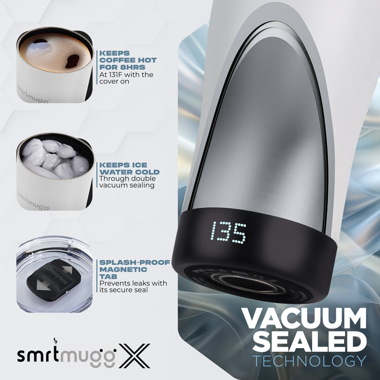 MUGIMUG 電気ポット ホワイト SmrtMugg X White | Smart Heated Mug for Coffee Lovers