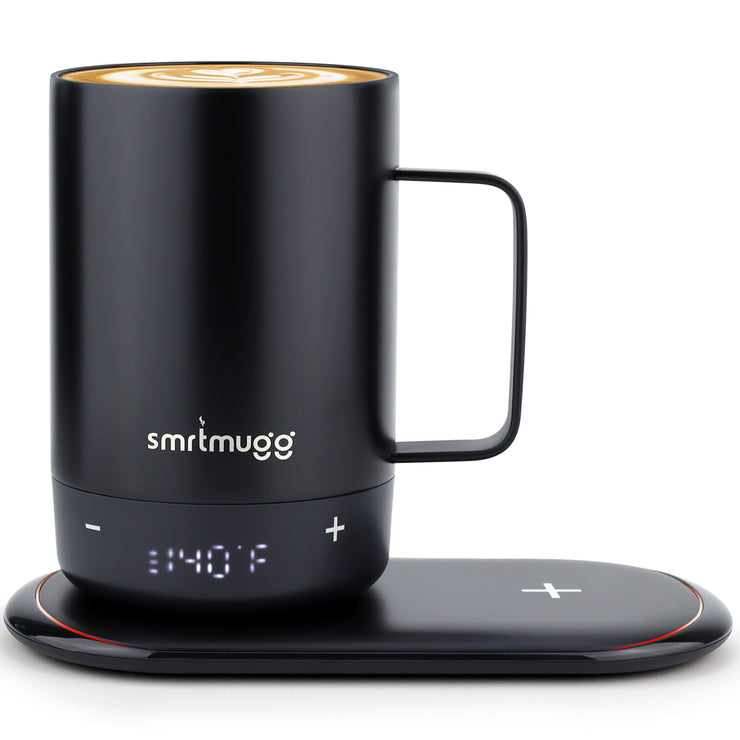 SMRTMUGG Create Heated Coffee Mug, Large 14 OZ, 5 Hour Battery Life,  Precision Temperature Adjustment, Battery Powered Heated Coffee Mug Warmer